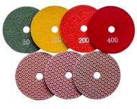 Алмазные гибкие шлифовальные круги Красная Мини гайка Pads 7-STEP 100D комплект 